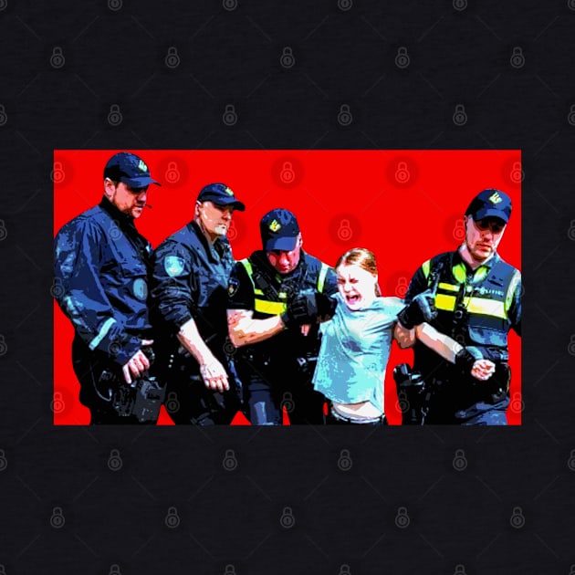 greta thunberg arrested pop art by oryan80